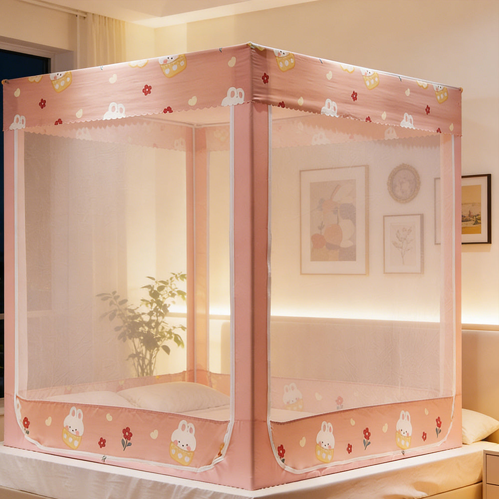 Snooztex Portable Printed Mosquito Net, Freestanding& Detachable, 360 ° Breathable Protection, Foldable with Bottom for Indoor& Outdoor Use, Multiple Sizes Available for Bedroom Or Camping Room Decor