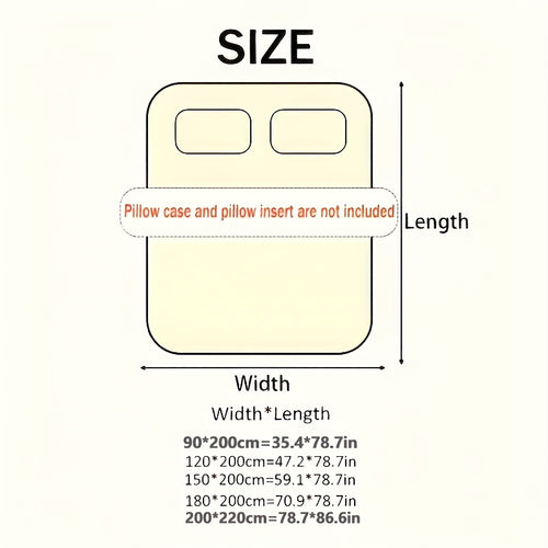 1pc Comfortable And Cool Latex Mat, Soft And Refreshing with a Easy Cartoon Print, Foldable And Easy to Maintain, Does Not Include Pillow Core And Pillowcase, Breathable And Suitable for Skin, Perfect Summer Bedding, Home Decor Mattress Pad