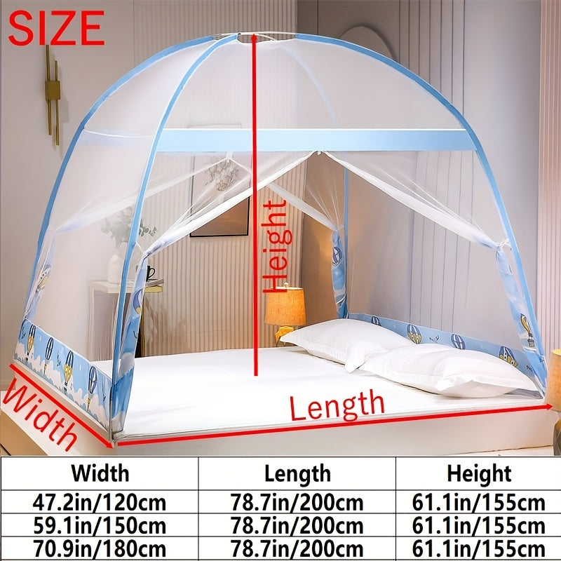 1pc Installation-Free Mongolian Yurt Style Steel Wire Mosquito Net, 1-Second Quick Open Installation, Simple and Convenient, 360° All-Around Mosquito Protection, Large Space for Outdoor Camping Tents, Reinforced Mesh to Prevent Mosquitoes