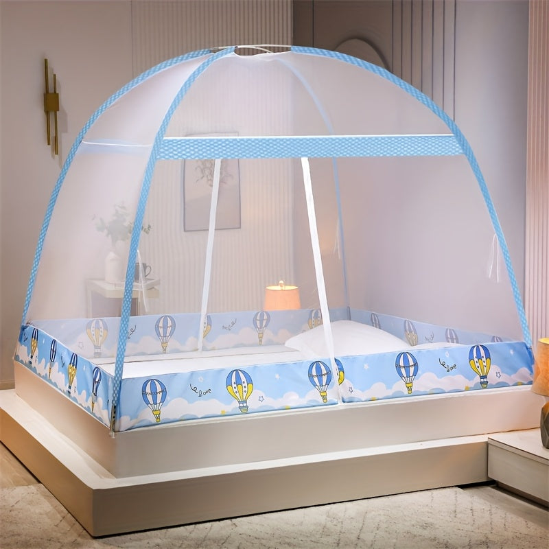 1pc Installation-Free Mongolian Yurt Style Steel Wire Mosquito Net, 1-Second Quick Open Installation, Simple and Convenient, 360° All-Around Mosquito Protection, Large Space for Outdoor Camping Tents, Reinforced Mesh to Prevent Mosquitoes